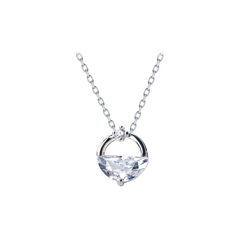 Modian Hot Sale Round Irregular Clear Zircon Charm Necklace Pendant Fashion 925 Sterling Silver Jewelry For Women Party Gift