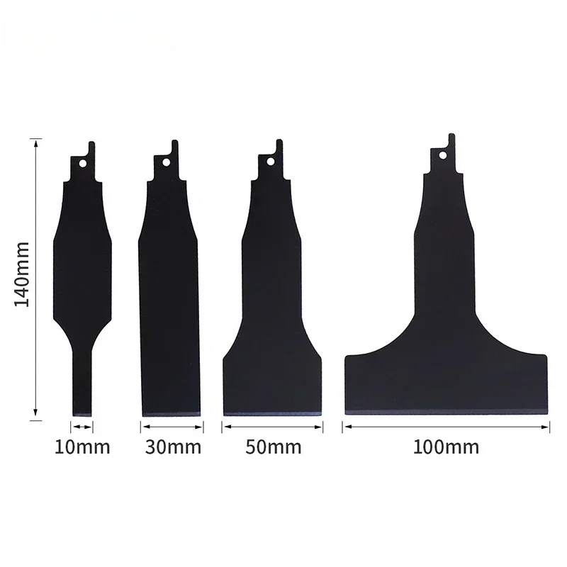 Jeu de lames de grattoir robustes, pour scie alternative, élimination du mastic des carreaux d'acier, nettoyage du sol des murs, outils de Construction, 4 pièces
