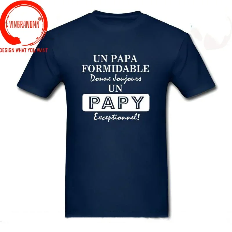 French Greatest Papa T Shirt men Summer Mens Short Sleeve Cotton Fathers Day PAPY Dad Birthday Gift T-shirt Man Tshirt