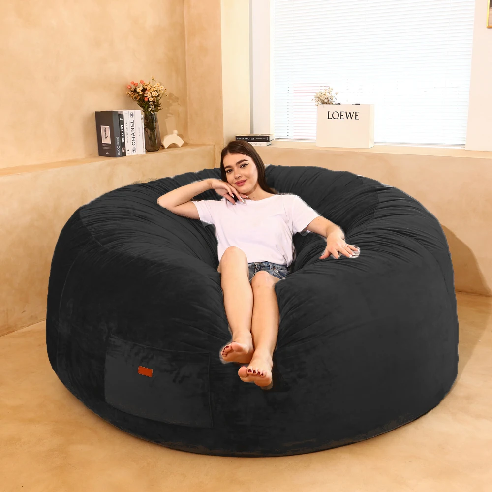 Kanapa Futon Bean Bag Pokrowiec na sofę Kołdra Pokrowiec na materac Zupełnie nowy Wygodny rozkładany futro Bez wypełniacza XXL Zmywalna poduszka dla