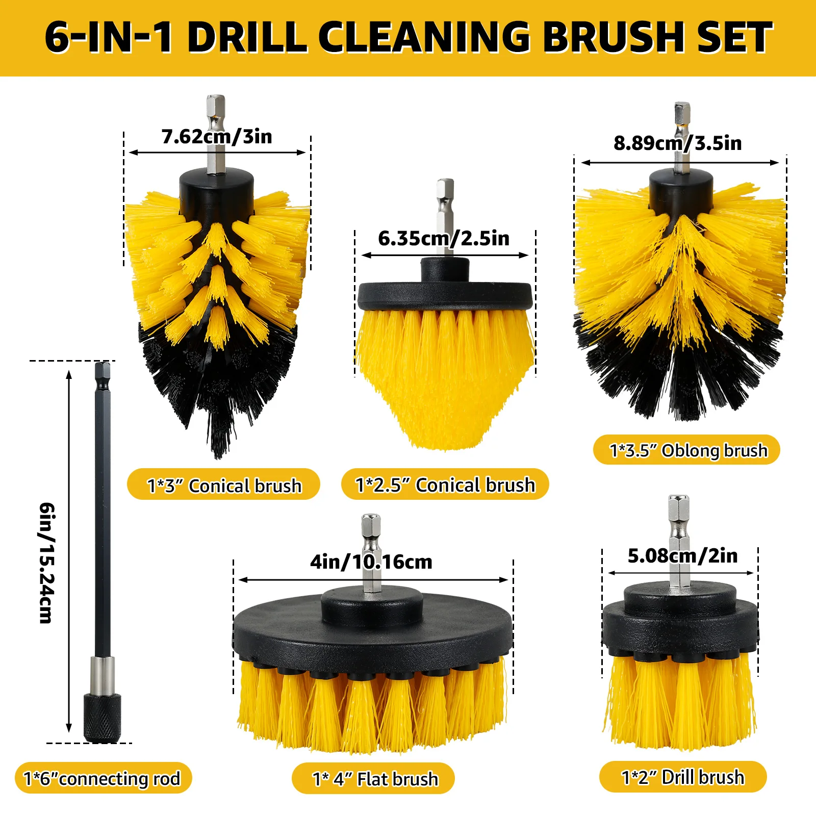 5PCS Electric Drill Brush Kit Multipurpose Power Cleaning Attachment Set Scrub Brush/Microfiber Cloth with Connecting Nylon Tile