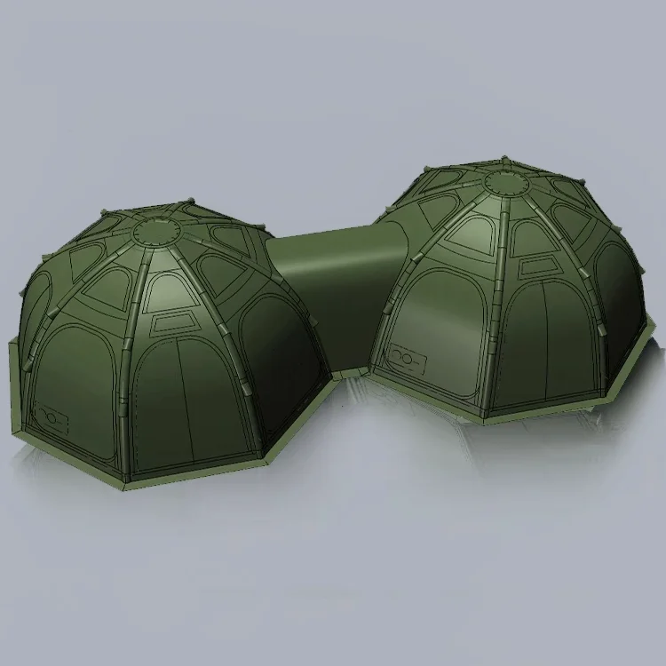

Newest 17.28 and Round Inflatable Tent Combine for Family Camping
