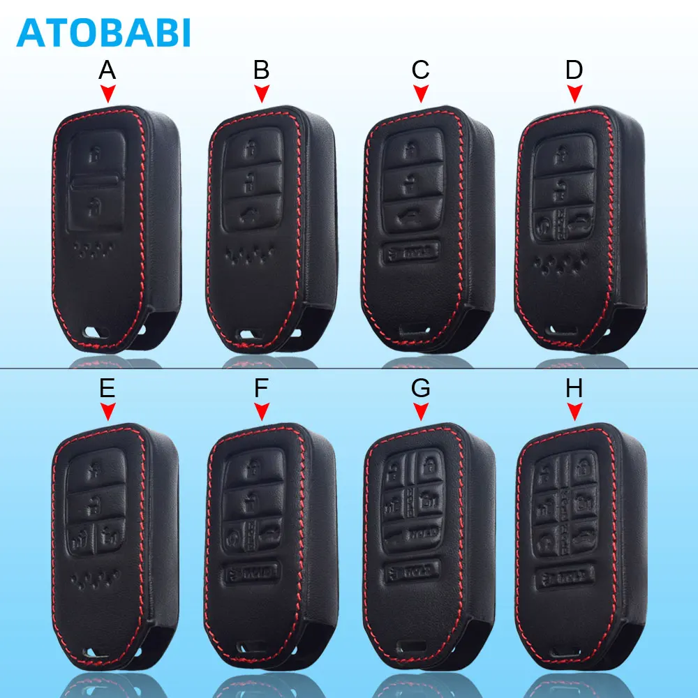 Leather Car Key Case Remote Fobs Protector Cover For Honda Civic Accord CR-V Jazz City Fit Jade Odyssey Pilot Insight Crosstour