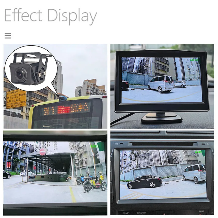 DIYKIT 1920x1080 5" Foldable AHD IPS Car Monitor Reverse Rear View Car Camera Waterproof Night Vision Backup for Car Bus Truck