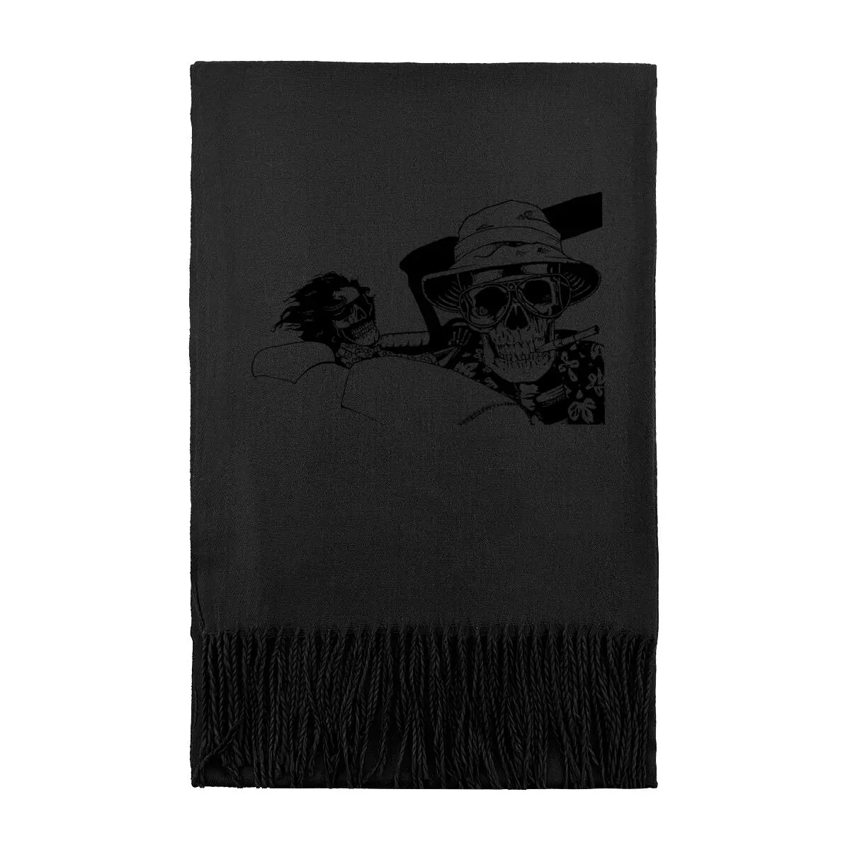 

Череп Дуо - темный, острый художественный повседневный длинный шарф, теплый осенне-зимний повседневный модный шарф