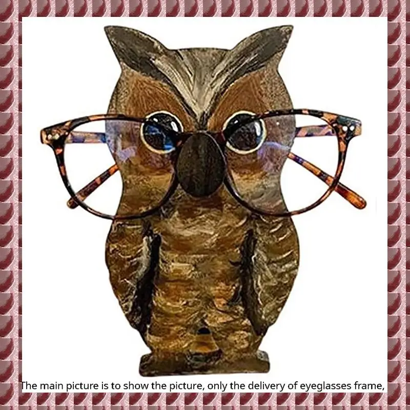

A95G Wooden Animal Glasses Storage Ornaments Office Desktop Wooden Crafts Glasses Display Stand