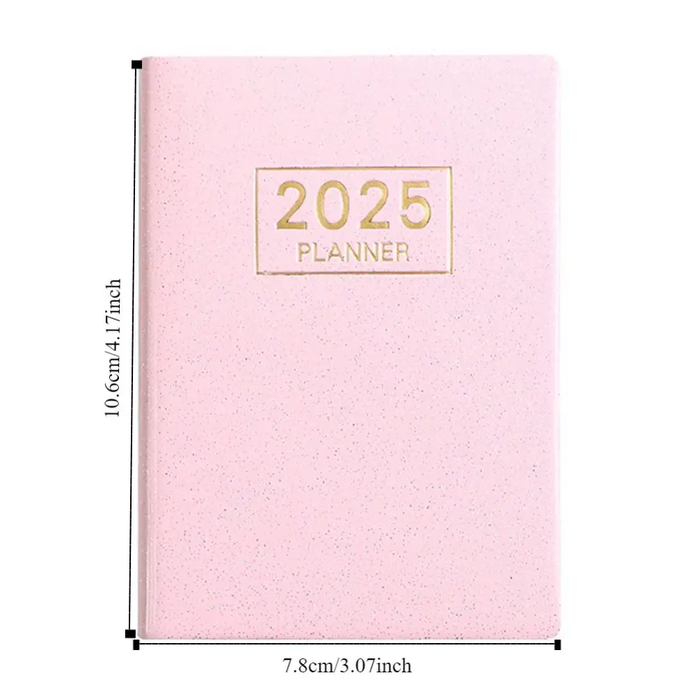 Bling A7 Mini Pocket Notebook English Colorful 2025 Schedule Planner Notepad 12 Months Taking Notes 365 Days Notepad School