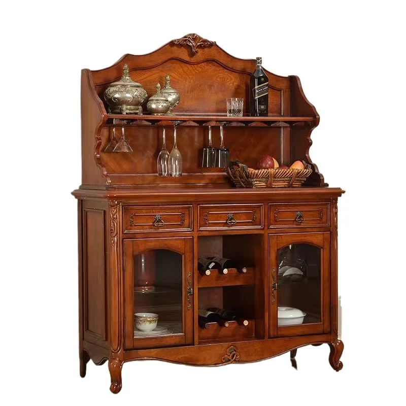 

LH simple all-solid wood dining side cabinet living room tea dish cabinet villa dining room furniture
