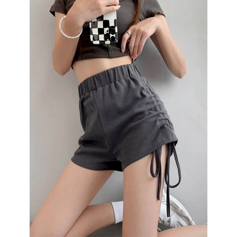 A-line Shorts for Women Summer Sale Korean Style Drawstring Hot Pants Elastic Waist Sweatpants Women Clothing Fitness Yoga Pants