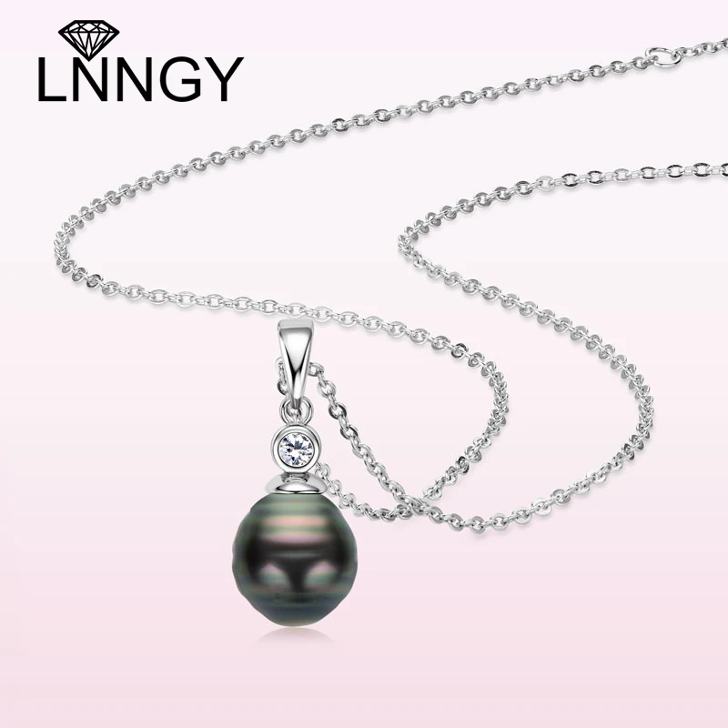 

Lnngy Baroque Pearl Pendant Necklace S925 Sterling Silver Natural White Freshwater Pearl Necklace For Ladies Grace Jewelry Gift