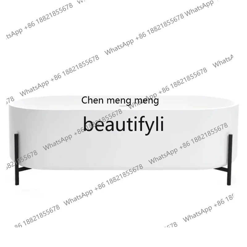 ss8350 ss 25One-piece Qimei Stone Oval with Tripod Bath Hotel Double Artificial Stone Household Bath