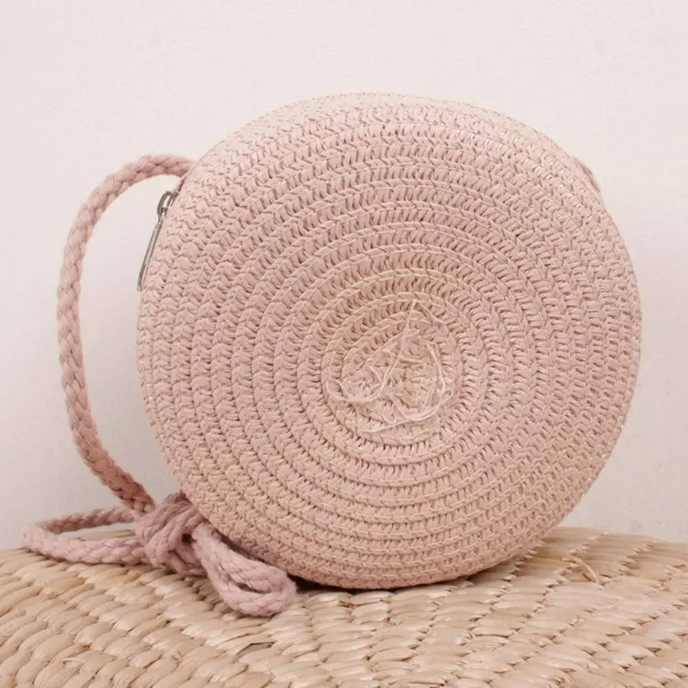

Handmade Shoulder Bags Round Straw Bag Summer Beach Bag Straw Handbag Straw Woven