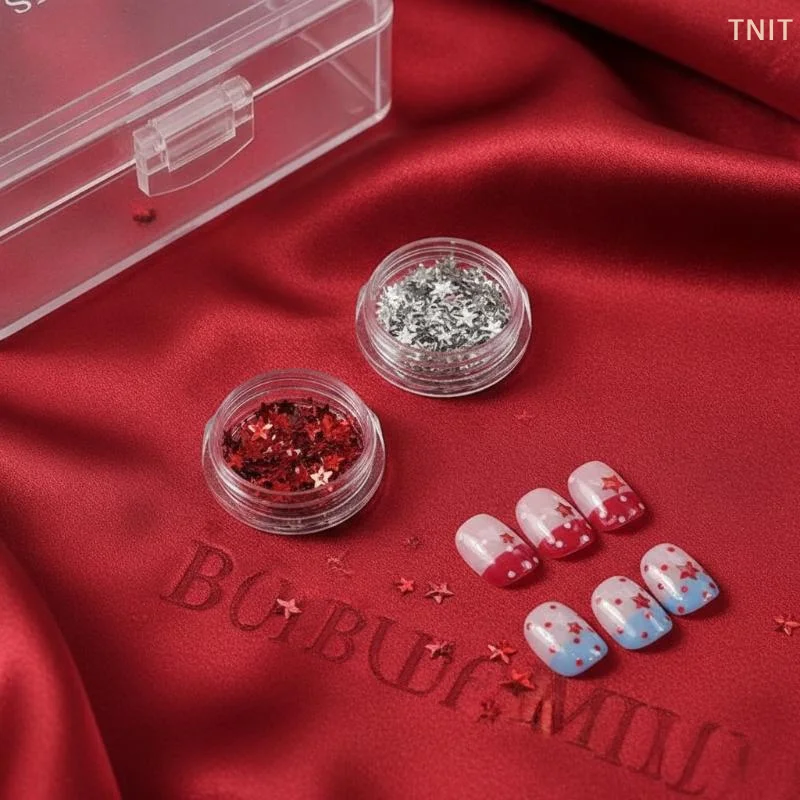 [J] Shiny Silver Star Nail Glitter Sequins Pentagram Shape Paillettes Nail Decorations DIY Y2K Nail Supplies
