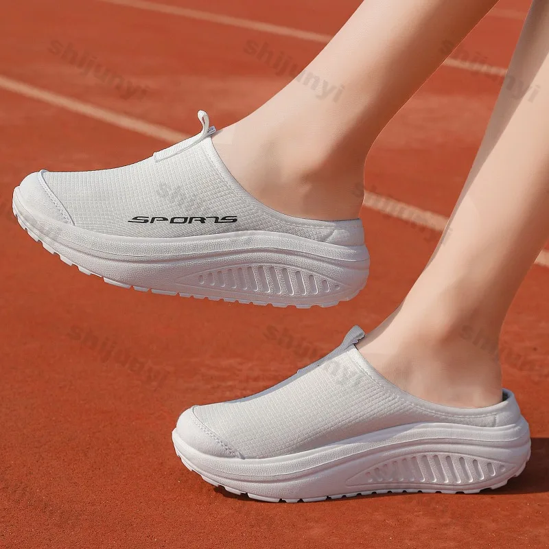 Women's Slippers 2025 New Personality Half Slippers Fashion Casual Shoes Thick Soled Platform Light Comfortable Anti-slip Shoes
