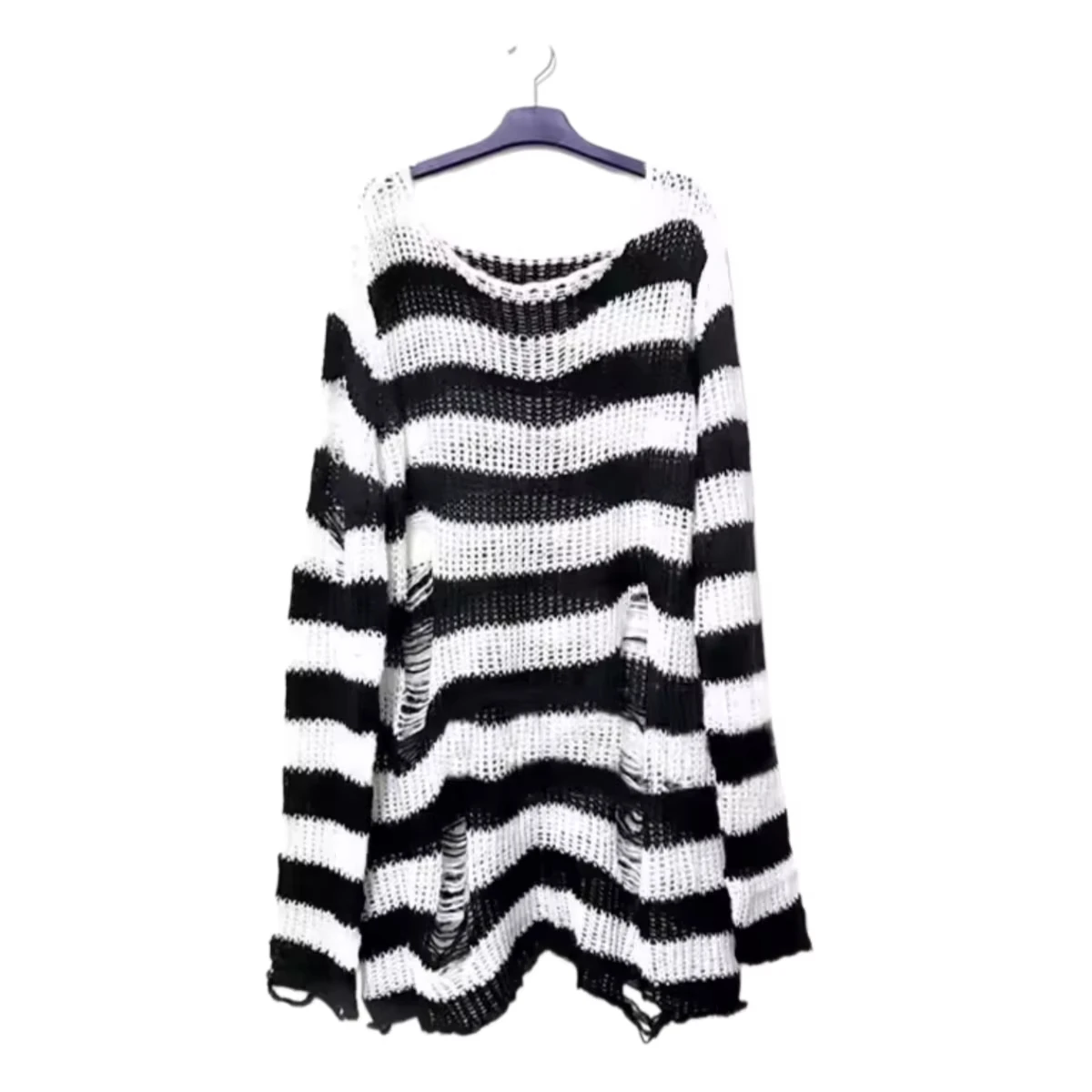 NANA Okazaki Shinichi Cosplay Irregular Ripped Striped Knit Sweater Wig Unisex Outfit For Adult Carnival Comic Con Role Play - view 3