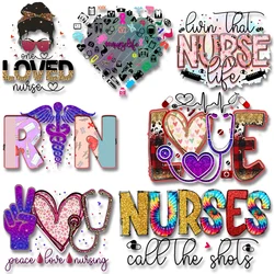 Nurse Stickers Iron on transfers Heat transfer patches Letter printings Thermal transfer DIY Garment Accessories