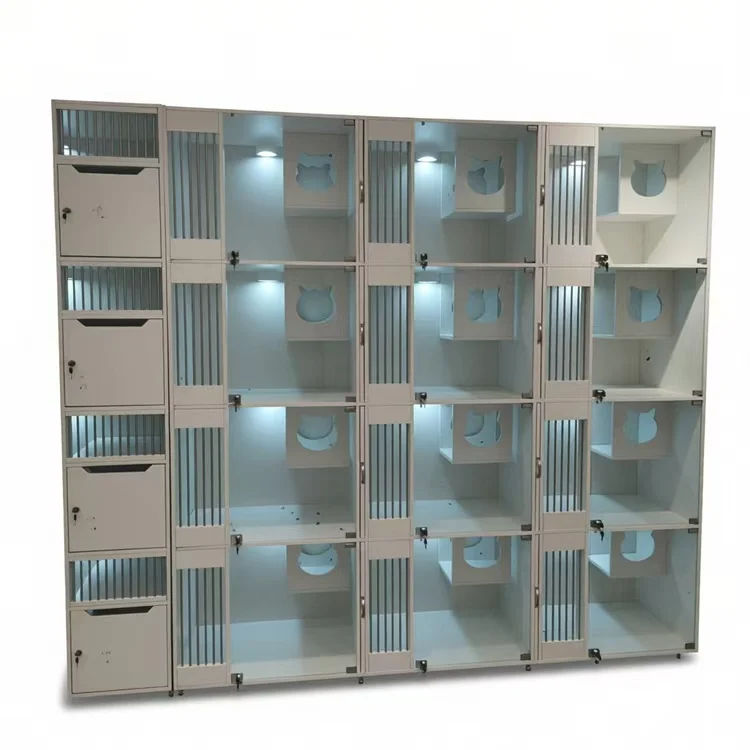 Perfect Quality High-End Multi-Color Glass-Front Premium Pet House Display Cabinet Tempered Glass Customized Dimensions for Pet