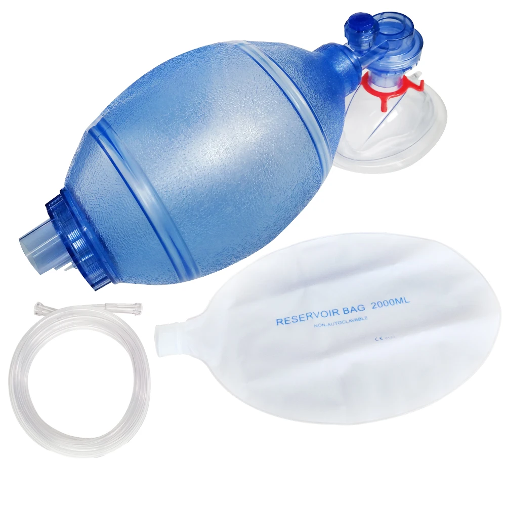 

Ambu Bag Latex Free PVC Manual Resuscitator First Aid Kits With Adult 2000ml Oxygen Breathing Resuscitation Ambu Bag