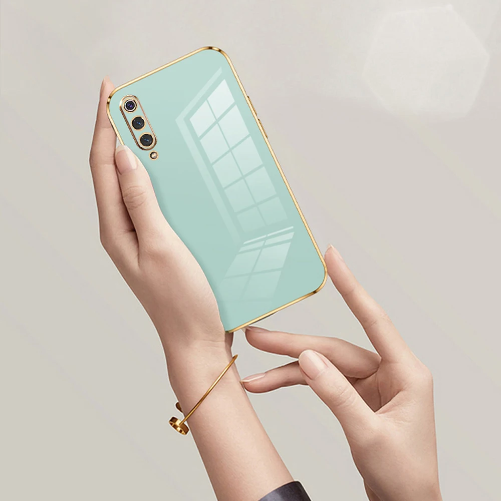 For Xiaomi Mi 9 Case Luxury Square Plating Xiaomi 9 Pro Phone Case Mi 9 Pro mi9 Pro ShockProof Soft Silicone Back Cover  Fundas