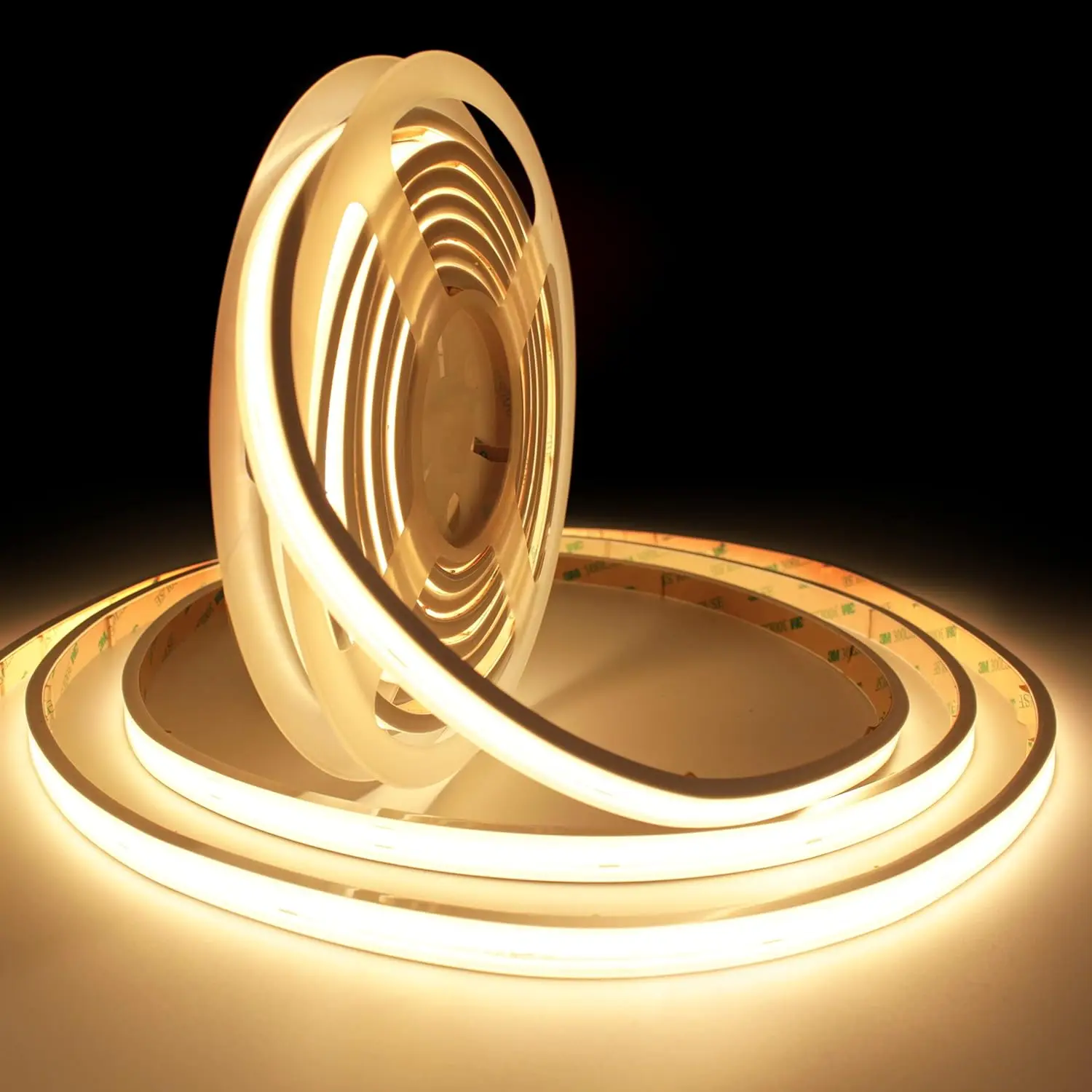 

COB LED Strip Lights 2700K Warm White 24V 480LEDs/m Waterproof IP67 16.4ft/5M CRI90+ for Bathroom Pool Garden