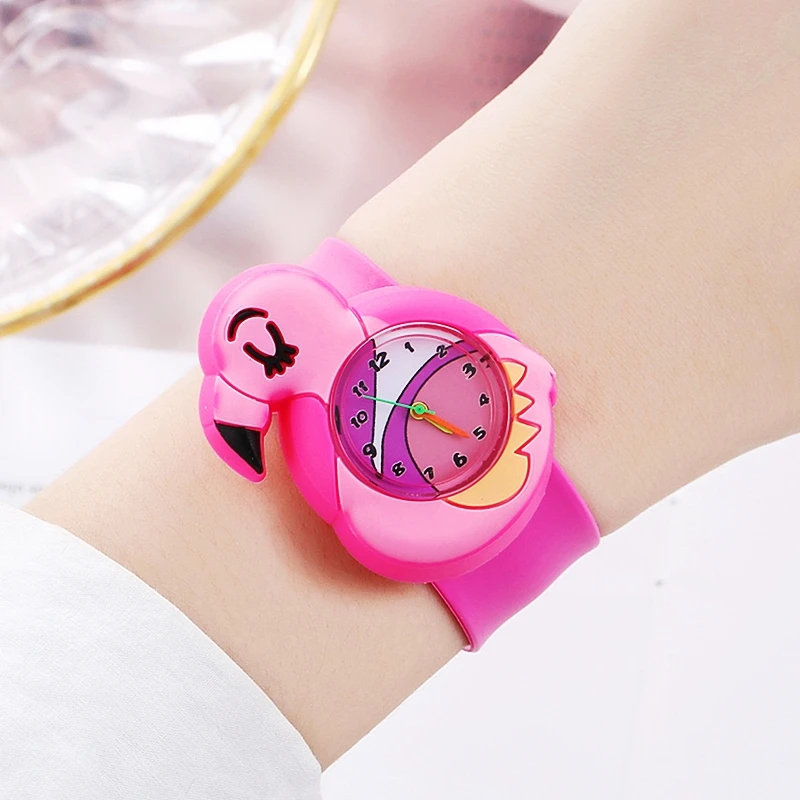 Cartoon Unicorn Watches Children Study Time Clock Toys Baby Birthday and Christmas Gifts Slap Wrist Kids Watches for Boys