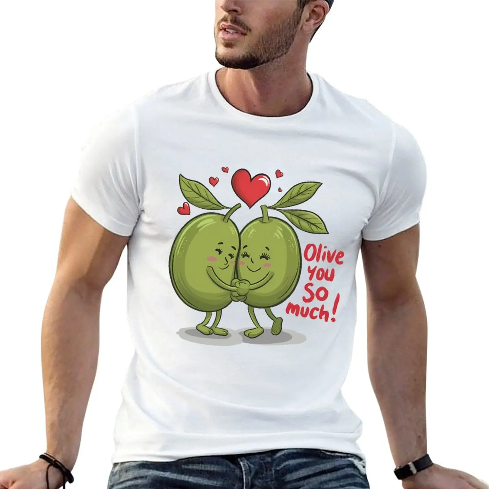 

Olive you so much ! T-Shirt t shirts for man pack cotton funny t shirts cotton T-Shirt