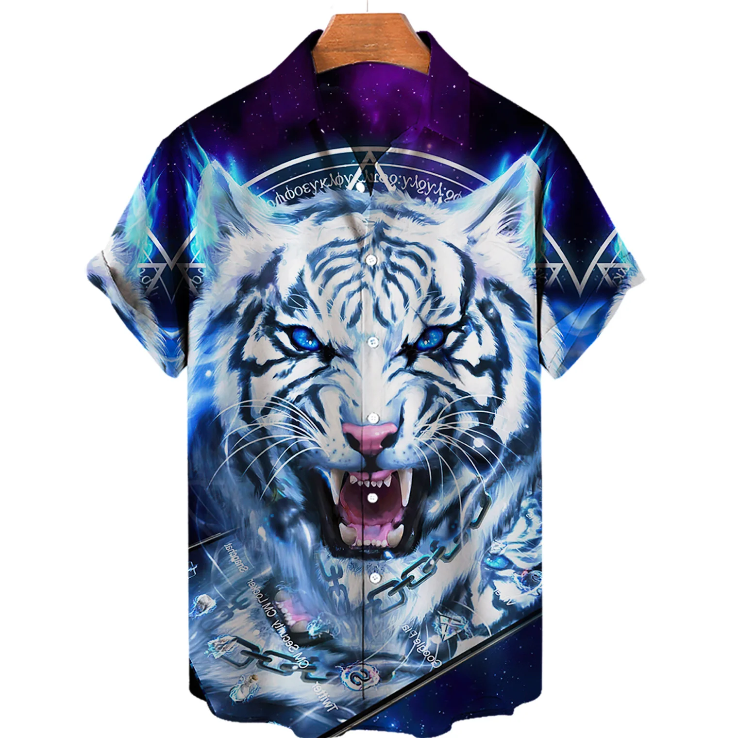 Tiger Fighting Animal Beast Fierce Tiger Printing 3D Shirts Men\'s Short Sleeve Tops Oversized Tees Shirt Men Designer Clothes