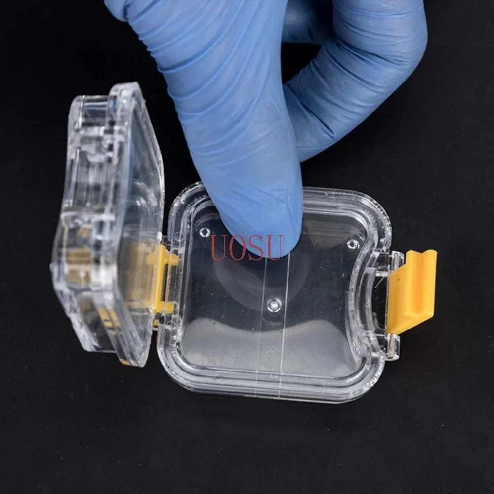 50/10Pcs Small Dental Crown Box Denture Tooth Box With Transparent Film Denture Storage Box Molar Brace  Teeth Tool Material