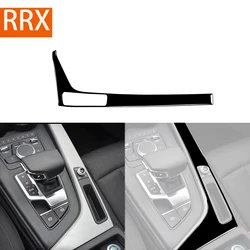 For Audi A4 B9 RS4 S4 2017 2018 2019 Center Console Gear Shift Side Panel Piano Black Stickers Car Interior Trim Accessories