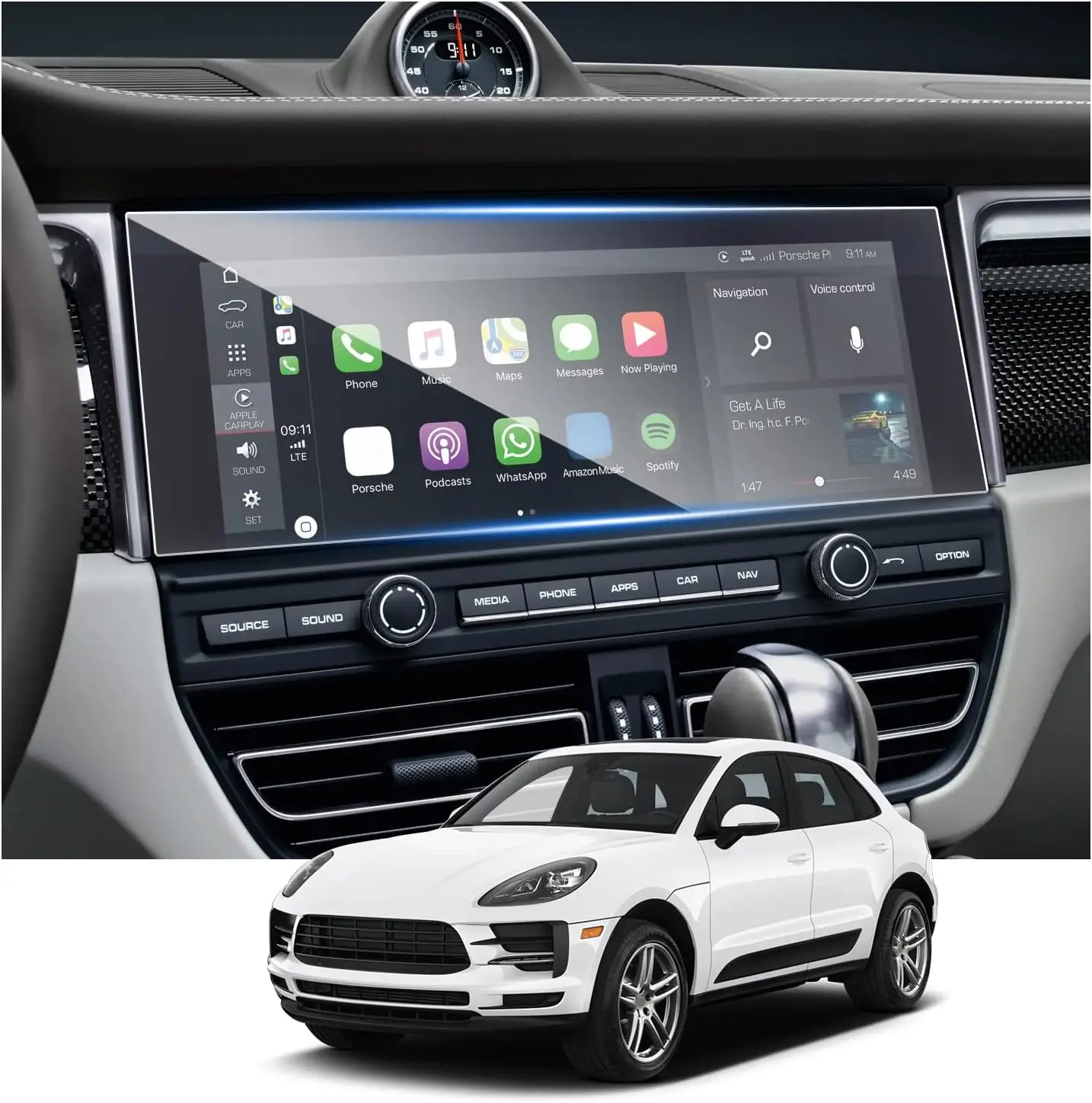 For PORSCHE Macan 95B 2019-2023 LCD GPS Navigation Tempered glass Touch Screen Protective film