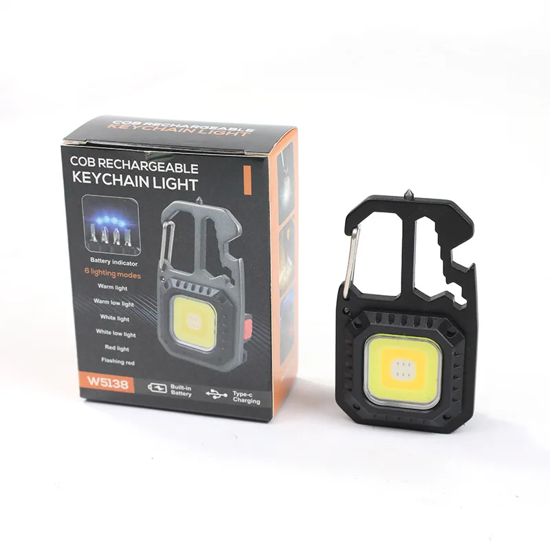 Mini 800MAH LED Flashlight Work Light Portable Pocket Flashlight Keychains torch USB Rechargeable For Outdoor Camping Small