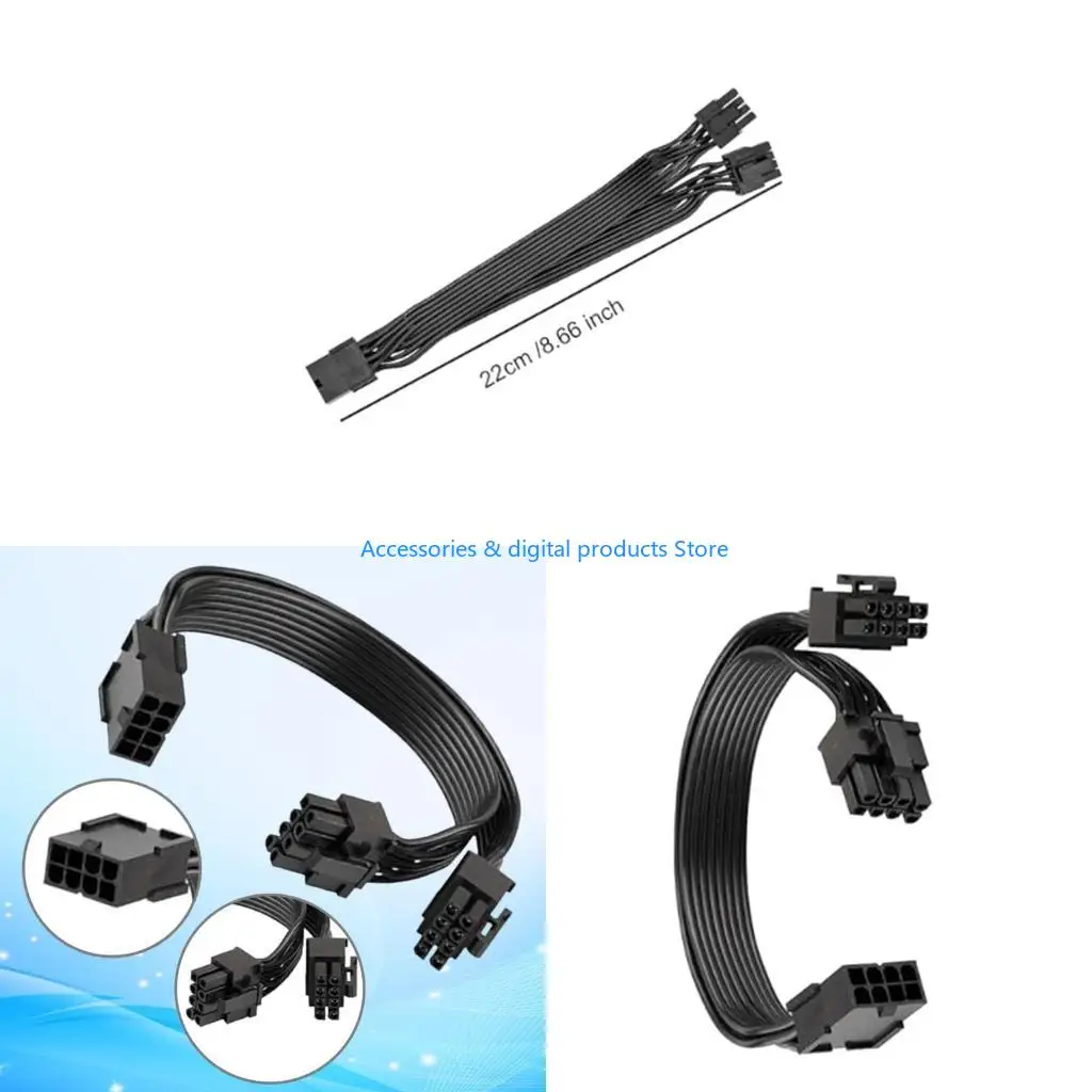 77JD GPU 8Pin Power Cable Graphics Card Cable 8Pin Female to 6Pin+2Pin Line