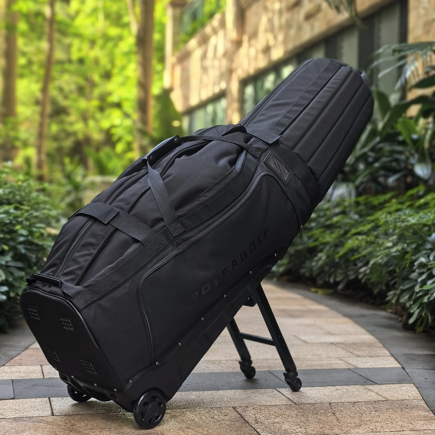 Golf Travel Bag for Airlines, 4-Wheel Rolling Golf Club Travel Cover, Thick Padded Anti-Collision Golf Airline Bag with Hidden R