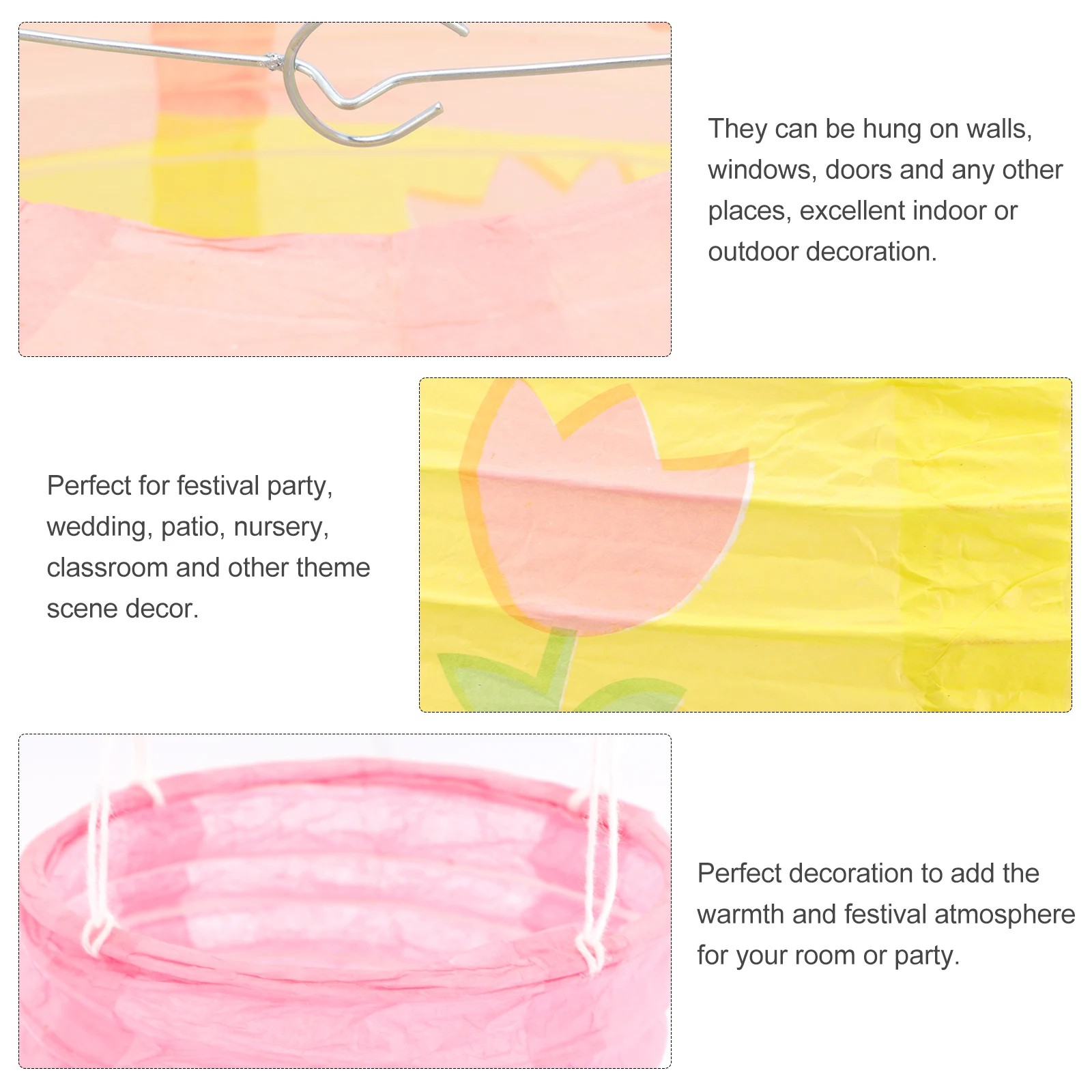 

2pcs Rainbow Pcs Pendant Hot Air Decor Hanging Paper Party Decorations Metal Bracket Reusable