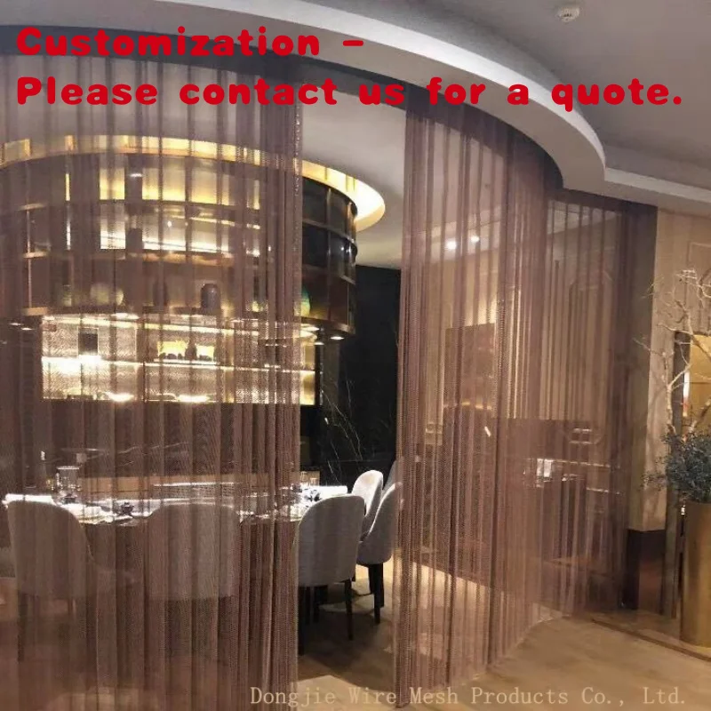 custom. Aluminum Metal Coil Drapery Mesh Chain Link Mesh Curtain Chain Curtain Exterior Decorative Screen Space D
