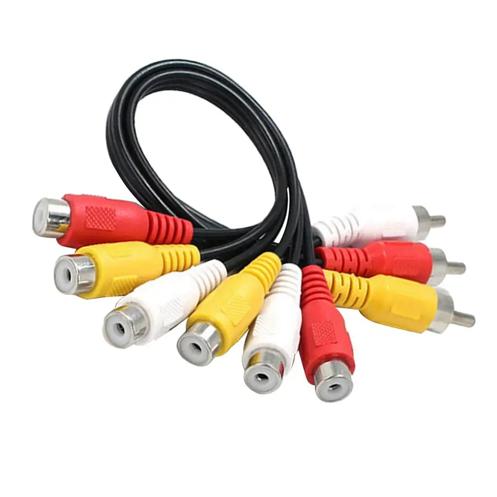 6 Kabel RCA USB Female ke 3 RCA Male Splitter AV Kabel Adaptor untuk AV