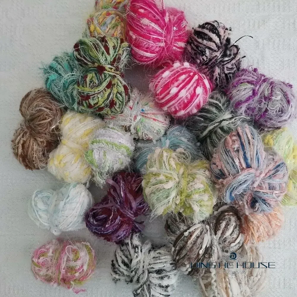 DIY Blind Box Wool, Handmade DIY Color Mixing Crochet, Bright Weaving Fragrant Wind Small Ball /Roll Sample Hand Tent Tassel