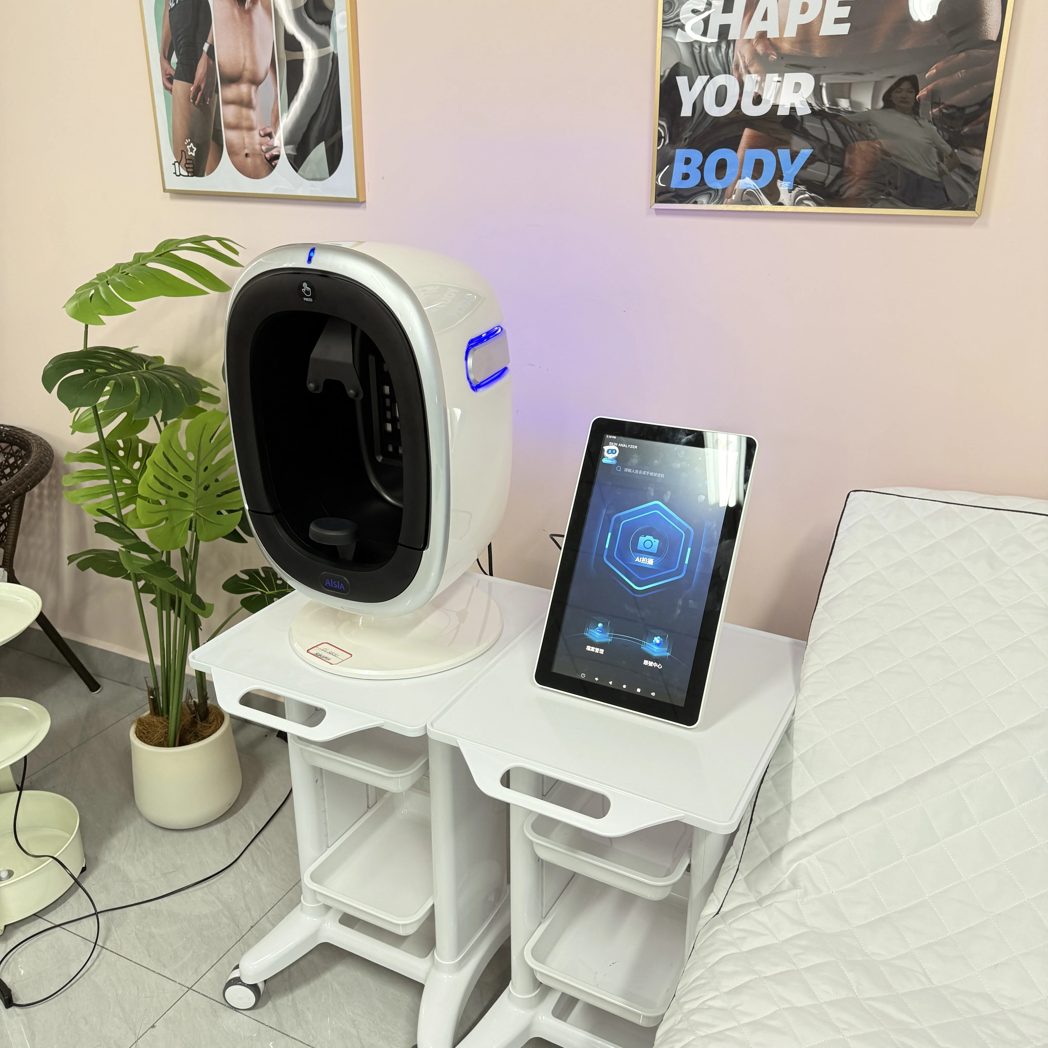 AISIA O1 Profesjonalny Analizator Skóry 3D AI z Analizą 8 Spektrów, Sprzęt do Salonów Kosmetycznych do Wykrywania Problemów Skóry