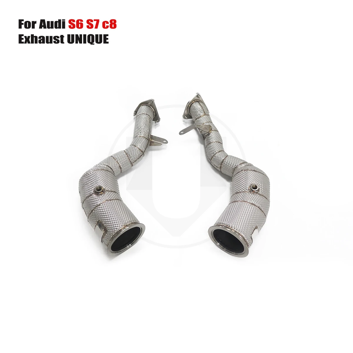 UNIQUE For Audi S6 S7 c8 2.9t With insulator downpipe With cat/without cat exhaust pipe