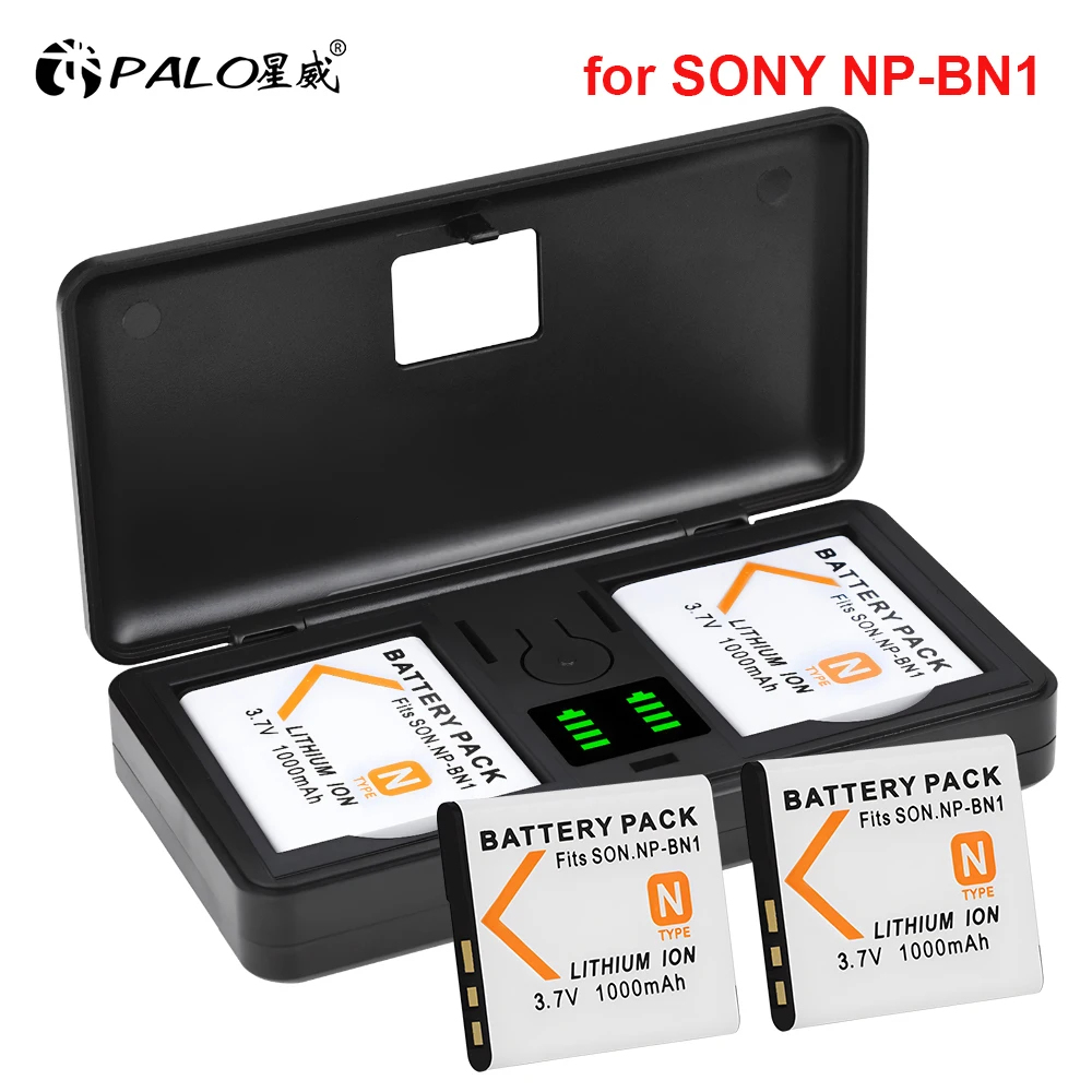 NP-BN1 NPBN1 NP BN1 Battery With LCD Charger Box for Sony Cyber-shot DSC-QX10 DSC-QX100 DSC-T99 DSC-T110 DSC-TF1 DSC-TX5 TX7 TX9