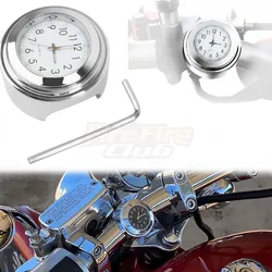 7/8 Universal Waterproof Dustproof Motorcycle Bicycle Handlebar Mounted Motorcycle Hand Clock Thermometer