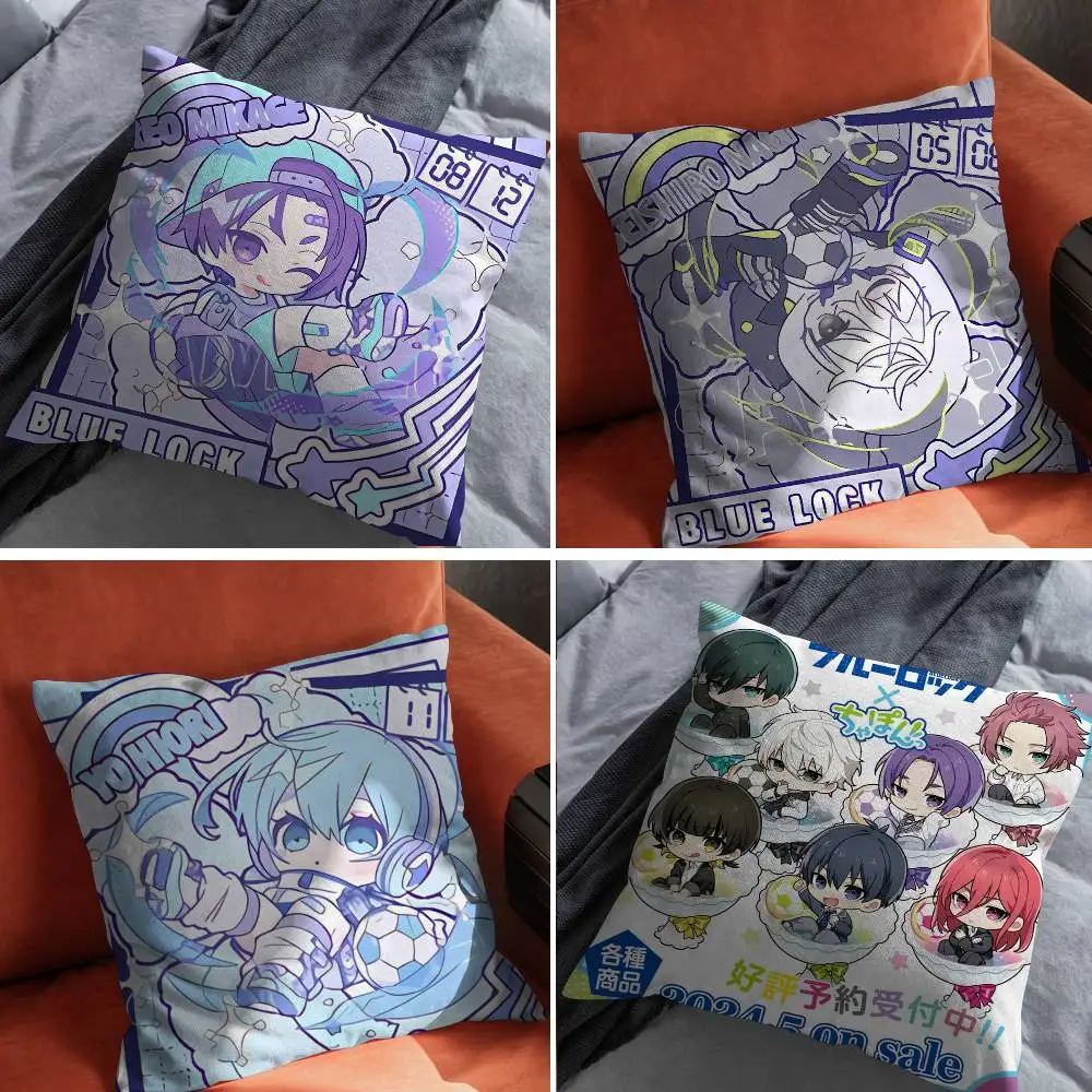 

B-Blue Lock cute Pillow Case For Car Pillows 60x60 Cushions Luxury Double sided Cover Home and Decoration Sofa 30x30