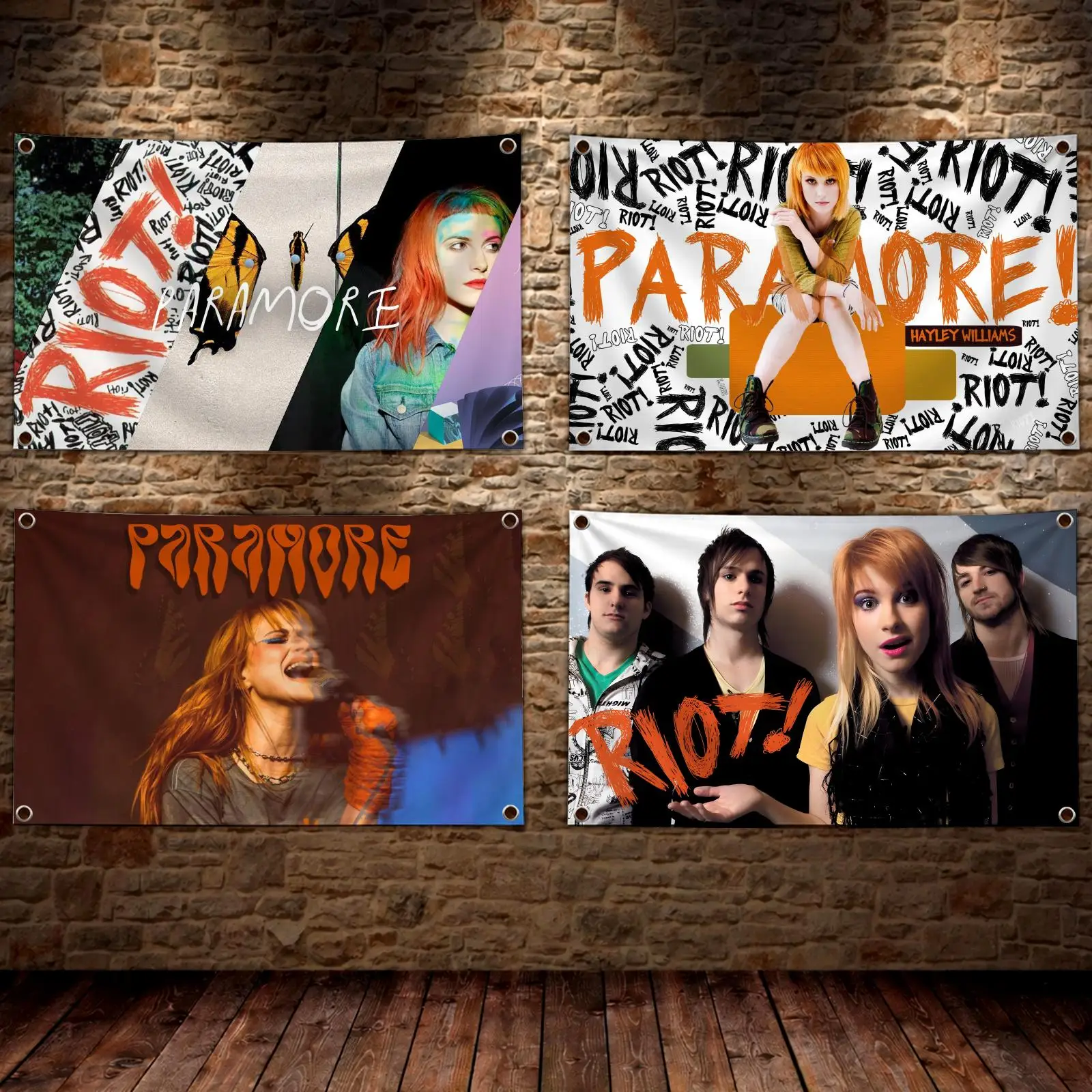 Rock Band P-Paramore Flags Decorative Tapestry Wall Banner Hanging for Bedroom Dorm Room Living Room Home Decor Art Gift