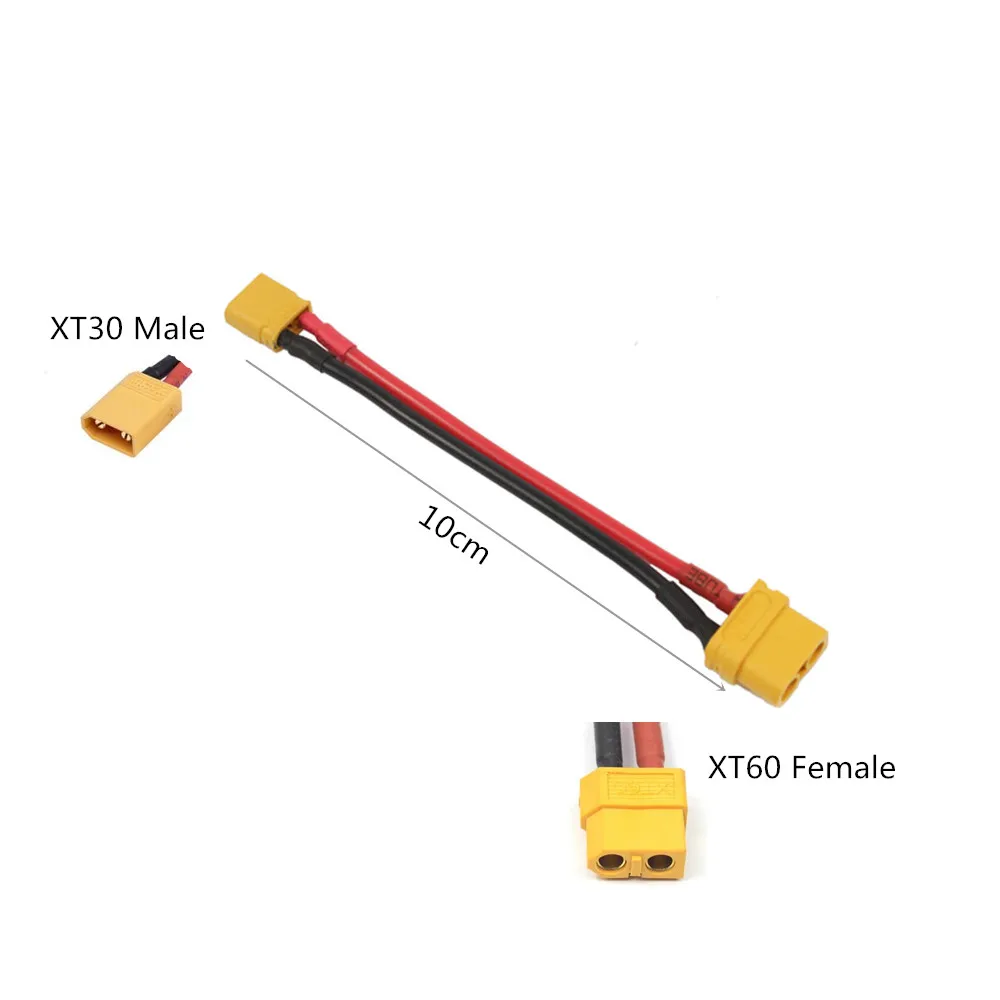 1 stücke XT60 zu XT30 Stecker Adapter Männlich/Weiblich Stecker 10 CM 16AWG Silikon Draht Kabel für RC FPV quadcopter CineLog35 Drone Teile – Detail 4