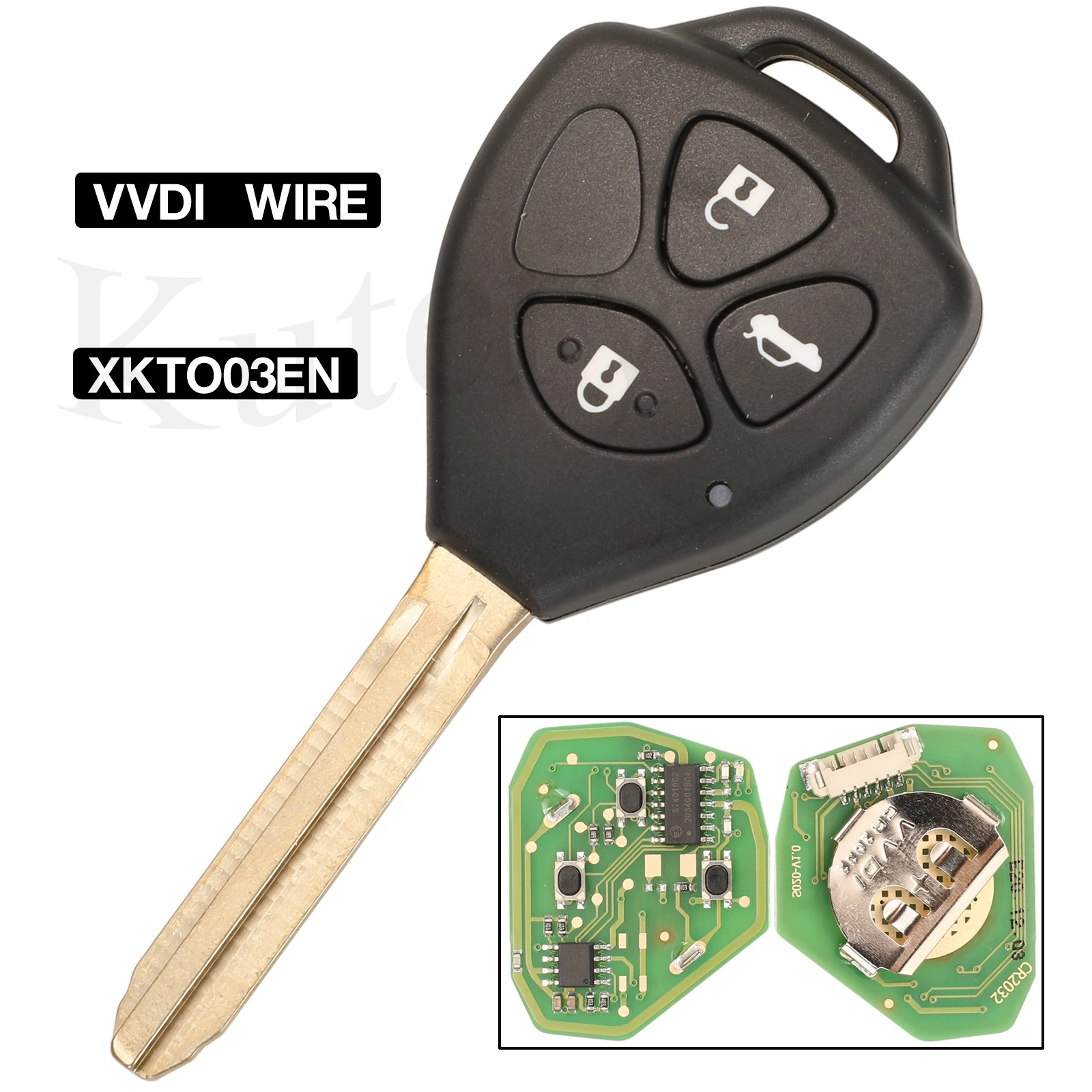 jingyuqin PN:XKTO03EN Xhorse VVDI Wired Universal Remote Key For Toyota Style 3 Buttons For VVDI VVDI2 Key Tool English Version