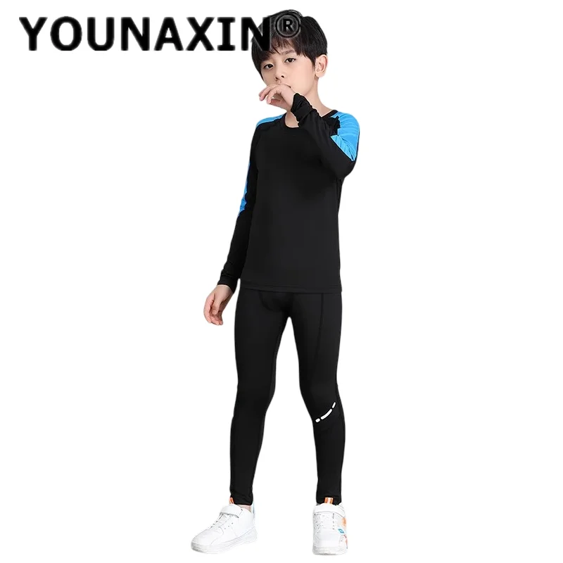 للجنسين صبي فتاة ملابس رياضية سوداء تي شيرت ممارسة السراويل الاطفال تشغيل السراويل الأطفال الأبيض أكتيفيوير S M L XL 2XL 3XL