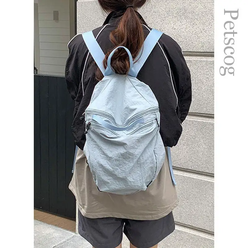 

Nylon Casual Fashion Backpacks Unisex Large Capacity Portable Schoolbag Travel Shoulder Bag Simple Design Student Back Bags