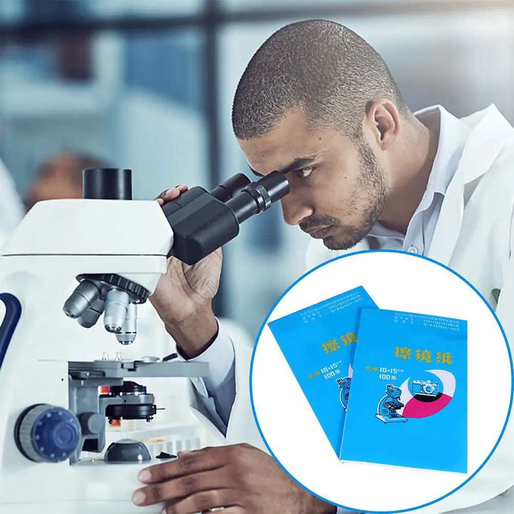300Pcs Cleaning Microscope Paper Ultrasoft Lightweight Compact Lens Wipe Tissue for Microscope Camera Binoculars Optical Lens