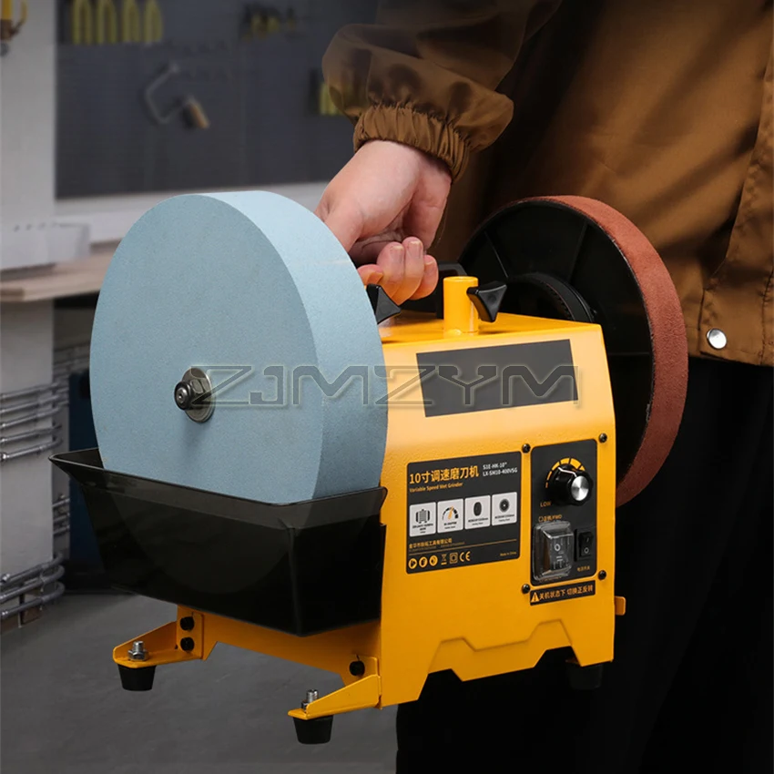 Speed Controlled Sharpening Machine Knife Sharpener Bench Grinder Machine 10 Inch Wet Dry Dual-use Sharpening Machine 220-240V