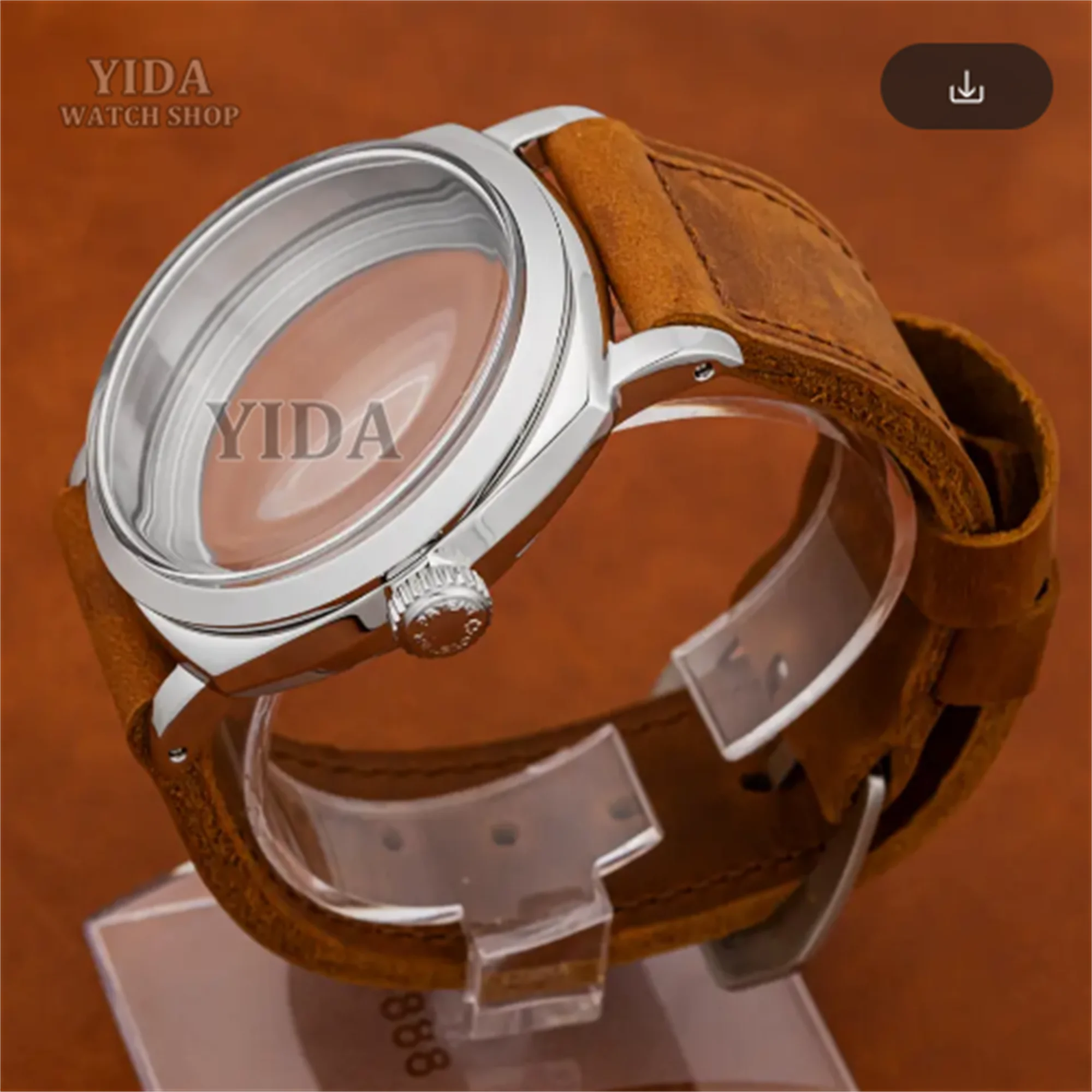 

PAM 6154 Case Vintage Case Stainless Steel Arcylic Sapphire Glass Bubble Mirror 10ATM Waterproof Case for ETA6497/6498 Movement